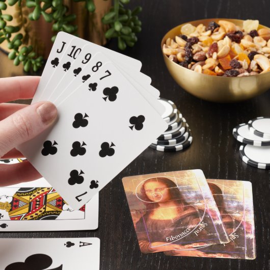 Mona Lisa Fibonacci Spiral Aangepaste tekst Pokerkaarten (Insitu)