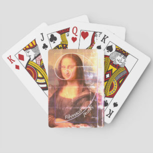Mona Lisa Fibonacci Spiral Aangepaste tekst Pokerkaarten