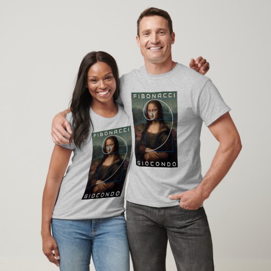 Mona Lisa Fibonacci Spiral Gold Ratio Aangepaste t T-shirt (Unisex)