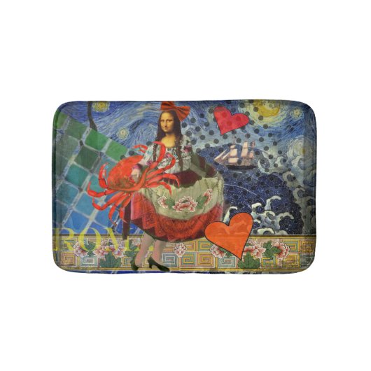 Mona Lisa Fun Zodiac Whimsical Badmat (Voorkant)