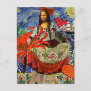 Mona Lisa Fun Zodiac Whimsical Briefkaart