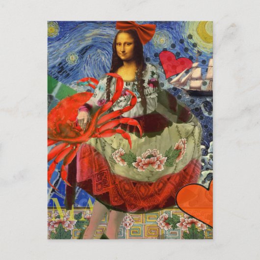 Mona Lisa Fun Zodiac Whimsical Briefkaart (Voorkant)