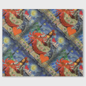 Mona Lisa Fun Zodiac Whimsical Cadeaupapier (Vlak)