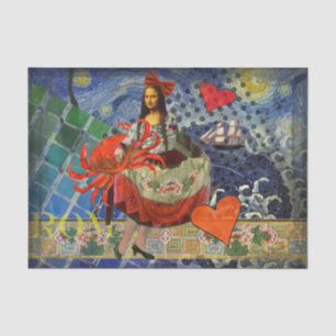 Mona Lisa Fun Zodiac Whimsical Tissuepapier