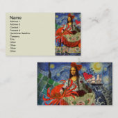 Mona Lisa Fun Zodiac Whimsical Visitekaartje (Voorkant / Achterkant)