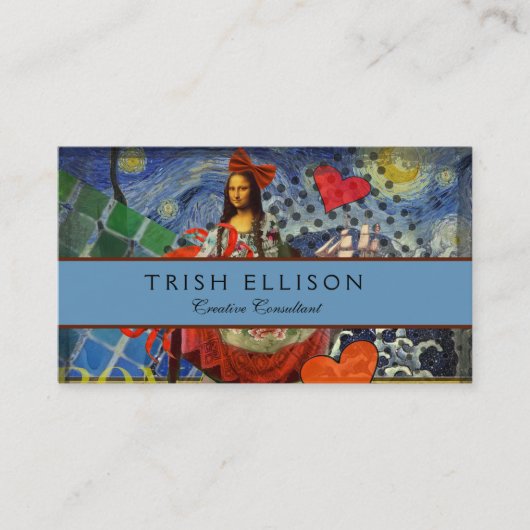 Mona Lisa Fun Zodiac Whimsical Visitekaartje (Voorkant)