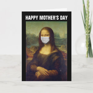 MONA LISA FUNNY 2020 MOEDERDAG KAART, FACE MASK KAART
