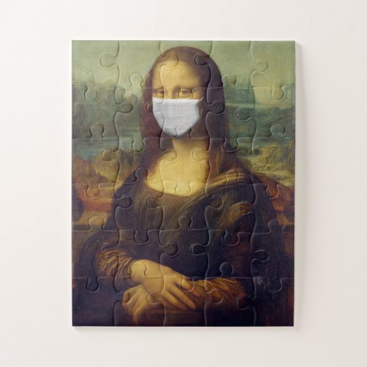 MONA LISA FUNNY MASK EASY JIGSAW PUZZLE LEGPUZZEL (Verticaal)