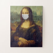 MONA LISA FUNNY MASK FACILE JIGSAW PUZZLE (Vertical)