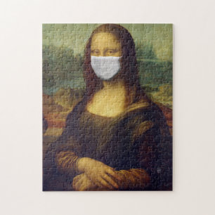 MONA LISA FUNNY MASK JIGSAW PUZZLE LEGPUZZEL