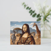 Mona Lisa gaat op Safari Briefkaart (Staand voorkant)