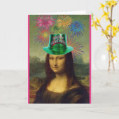 Mona Lisa, Gelukkig Nieuwjaar, Kunst Kaart (Gele Bloem)