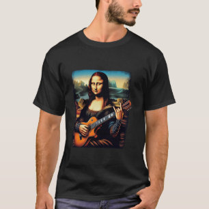 mona lisa gitaar spelend Grappige Muziek Liefhebbe T-shirt