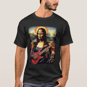mona lisa gitaar spelend Grappige Muziek Liefhebbe T-shirt