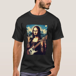 mona lisa gitaar spelend Grappige Muziek Liefhebbe T-shirt