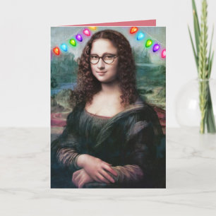 MONA LISA GOLVEND HAAR GRAPPIGE KERSTKAARTEN KAART