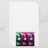 Mona Lisa Green Pink Paars Briefpapier (Voorkant / Achterkant)
