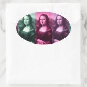 Mona Lisa Green Pink Paars Ovale Sticker (Tas)