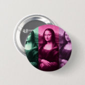 Mona Lisa Green Pink Paars Ronde Button 5,7 Cm (Voorkant /achterkant)