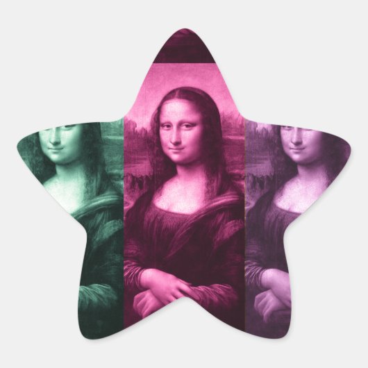 Mona Lisa Green Pink Paars Ster Sticker (Voorkant)