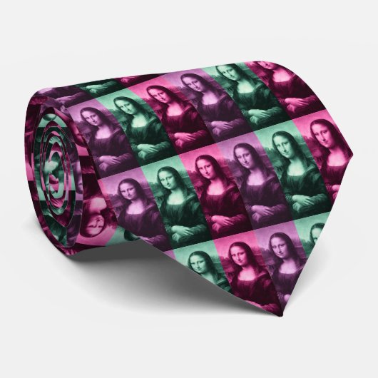 Mona Lisa Green Pink Paars Stropdas (Opgerold)