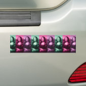 Mona Lisa Groen Roze Paars Bumpersticker (Op auto)