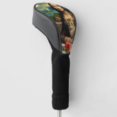 Mona Lisa & haar kat monogram Golfheadcover (Schuin)