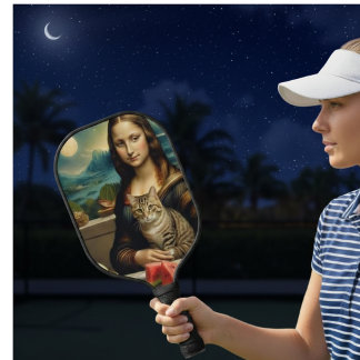 Mona Lisa & haar kat  -  Zomerstemming \ Pickleball Paddle