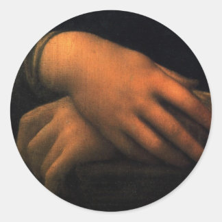 Mona Lisa - handen Ronde Sticker