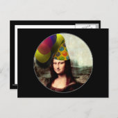 Mona Lisa Happy Birthday Party Pet Briefkaart (Voorkant / Achterkant)
