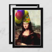 Mona Lisa Happy Birthday Party Pet Briefkaart (Voorkant / Achterkant)