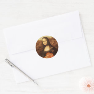 Mona Lisa Hart Valentijnsdag Kus Ronde Sticker