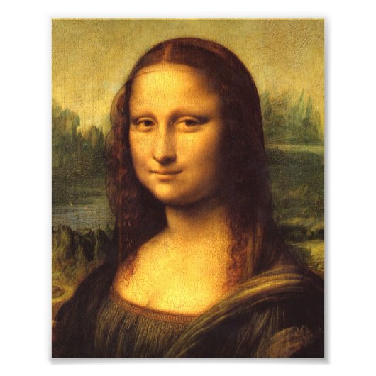 Mona Lisa Head Detail - Leonardo Da Vinci Foto Afdruk (Voorkant)