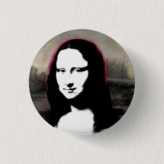Mona Lisa Head Ronde Button 3,2 Cm (Voorkant)