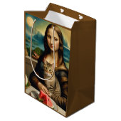 Mona Lisa &her cat  -  Summer vibes \ Medium Cadeauzakje (Achterkant Gekanteld)