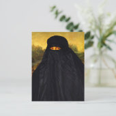 Mona Lisa Hidden Behind Burqa Briefkaart (Staand voorkant)