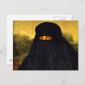 Mona Lisa Hidden Behind Burqa Briefkaart (Voorkant / Achterkant)