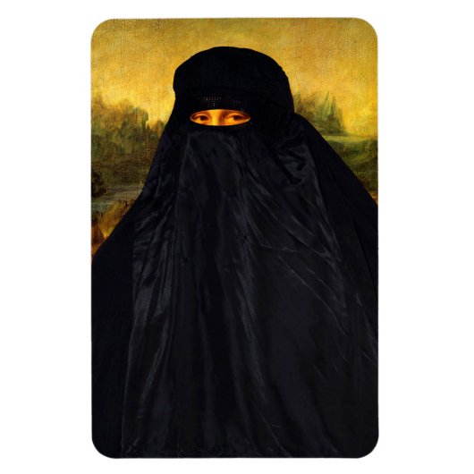 Mona Lisa Hidden Behind Burqa Magneet (Verticaal)