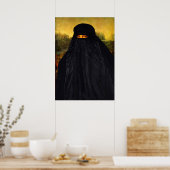 Mona Lisa Hidden Behind Burqa Poster (Keuken)