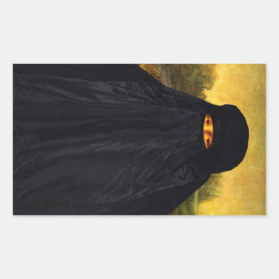 Mona Lisa Hidden Behind Burqa Rechthoekige Sticker