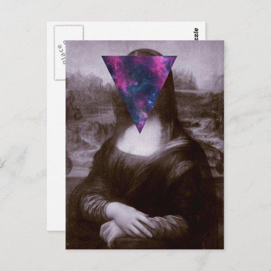 Mona lisa hipster briefkaart (Voorkant / Achterkant)