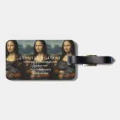 Mona Lisa Holding Elegant Gray Cat                 Bagagelabel (Achterkant horizontaal)