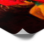 Mona Lisa houdt de rode rozen Leonardo Da Vinci va Poster (Hoek)