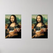 Mona Lisa houdt haar kat vast Muurkunst Sets (Voorkant)