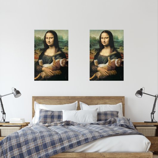 Mona Lisa houdt haar kat vast Muurkunst Sets (Slaapkamer)