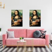 Mona Lisa houdt haar kat vast Muurkunst Sets (Woonkamer)