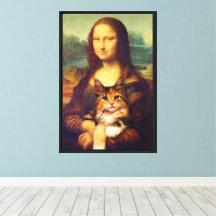 Mona Lisa houdt haar kattehuisdier Leonardo da Vin