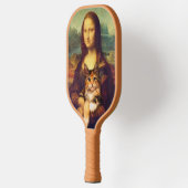 Mona Lisa houdt haar kattehuisdier Leonardo da Vin Pickleball Paddle (Links)