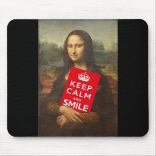 Mona Lisa houdt kalm en glimlacht Muismat