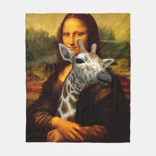 Mona Lisa houdt van Giraffes Fleece Deken (Voorkant)